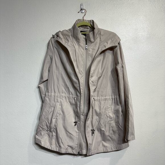 Jones New York Tan Hooded Windbreaker Jacket Sz M NWOT - Picture 2 of 14